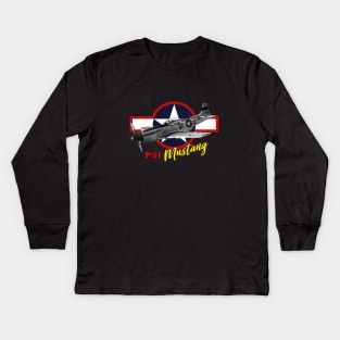 North American P-51 Mustang Fighter Kids Long Sleeve T-Shirt